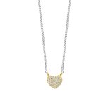 Collier ti sento - 3899zy argent dor� coeur pav�