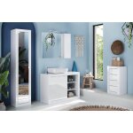 Colonne de rangement salle de bain 1 porte 5 tagres l40xh195 cm blanc