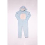 Combinaison manches longues fille - bleu clair et blanc licorne