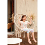 Combinaison pyjama fille nude / blanc en coton