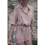Combinaison short zely orange en viscose