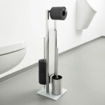Combine brosse et porte - papier toilette blanc