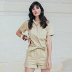 Combishort saharienne camelia réédition beige en coton Combishort saharienne camelia réédition beige en coton