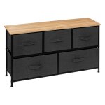 Commode basse 5 tiroirs - noir