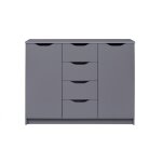 Commode silenzia 2 portes & 4 tiroirs gris Commode silenzia 2 portes & 4 tiroirs gris