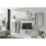 Composition murale meuble tv, tagre et 2 buffets muraux blanc chne
