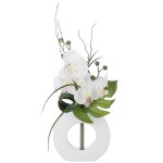 Composition orchidées et vase blanc Composition orchidées et vase blanc