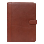 Confrencier - tablette & a4 - cuir de vachette - marron - rpublique