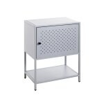 Console 1 porte et 1 tagre en mtal gris