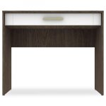 Console 1 tiroir chêne foncé et blanc Console 1 tiroir chêne foncé et blanc