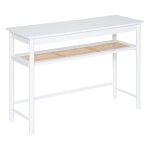 Console en bois avec etagère de rangement cabras blanc Console en bois avec etagère de rangement cabras blanc