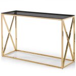 Console or plateau verre fum tamba
