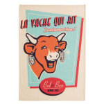 Coucke x vache qui rit - torchon rtro - beige