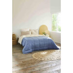 Couette lgre bicolore cocoon petrole / mastic