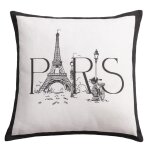 Coussin paris 40x40 blanc cass�