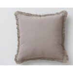 Coussin frange - gris clair