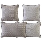 Coussin giens double face graphique rectangulaire beige