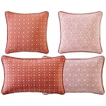 Coussin giens double face graphique rectangulaire orange terracotta