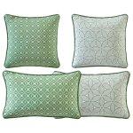 Coussin giens double face graphique rectangulaire vert