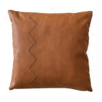 Coussin imitation cuir camel 45x45 cm jibi