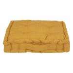 Coussin de sol enfant berlingot, coton, jaune ocre, 40x40 cm