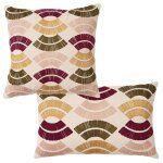 Coussin ziag en coton multicolore