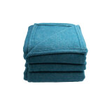 Couverture en laine mélangée effet denim courmayeur vert cèdre Couverture en laine mélangée effet denim courmayeur vert cèdre