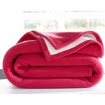 Couverture polaire bicolore framboise & naturel Couverture polaire bicolore framboise & naturel