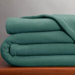 Couverture polaire unie microfibre tempre eucalyptus