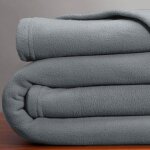 Couverture polaire unie microfibre tempre gris