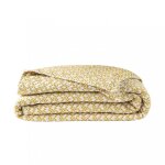 Couvre lit en coton tiss jaune