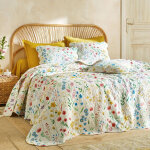 Couvre lit multicolore en coton colorblo