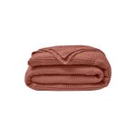 Couvre - lit nid d'abeille jacquard en coton, yogi, terre cuite Couvre - lit nid d'abeille jacquard en coton, yogi, terre cuite