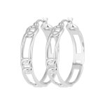 Boucles d'oreilles créoles femme argent rhodié 3 mm - w633500 Boucles d'oreilles créoles femme argent rhodié 3 mm - w633500