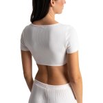 Crop - top manches courtes blanc