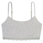 Crop top pyjama gris en coton modal