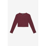Crop top fille virginia bordeaux rouge en coton
