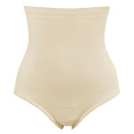 Culotte gainante taille haute beige en nylon