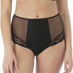 Culotte taille haute noire fantasie en nylon