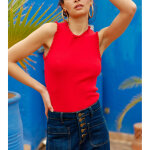 Debardeur dolferi rouge en viscose