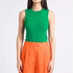 Debardeur dolferi vert en viscose