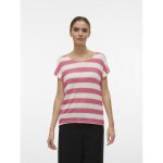 Dbardeur sans manches ourlet bas col rond manches classiques manches courtes rose en viscose cara