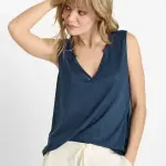 Debardeur en viscose garci bleu nea Debardeur en viscose garci bleu nea