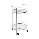 Desserte en mtal chrom et tablettes en verre miroir