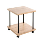 Desserte sur roulette avec double plateau dcor chne