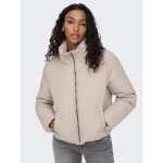 Doudoune col haut manches longues court beige