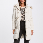 Doudoune longue  capuche ivoire