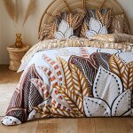 Housse de couette en coton nature fertile beige