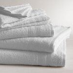 Drap de bain coton 600 gm blanc 70x140 tertio ;