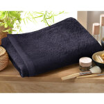 Drap de bain gris anthracite laureat en coton